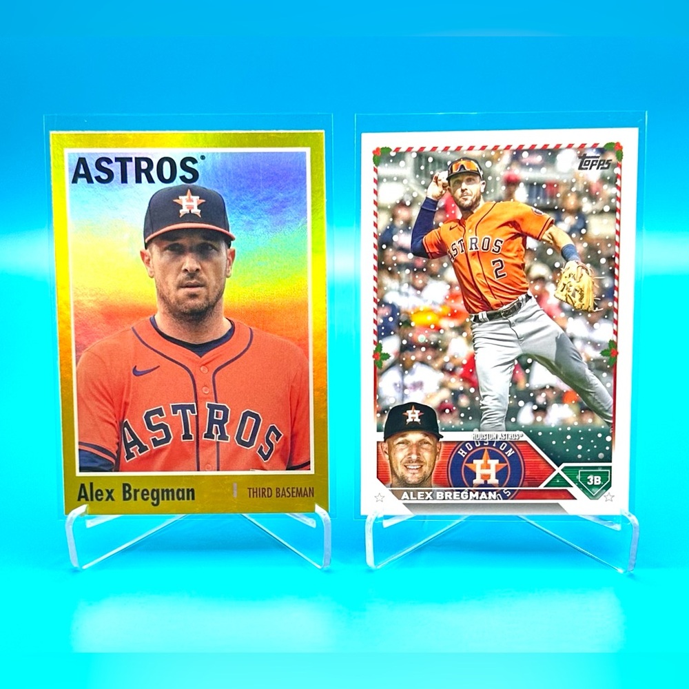 🔥Alex Bregman Lot! Gold Border Topps Foil + Topps Holiday Snow! ⛄️